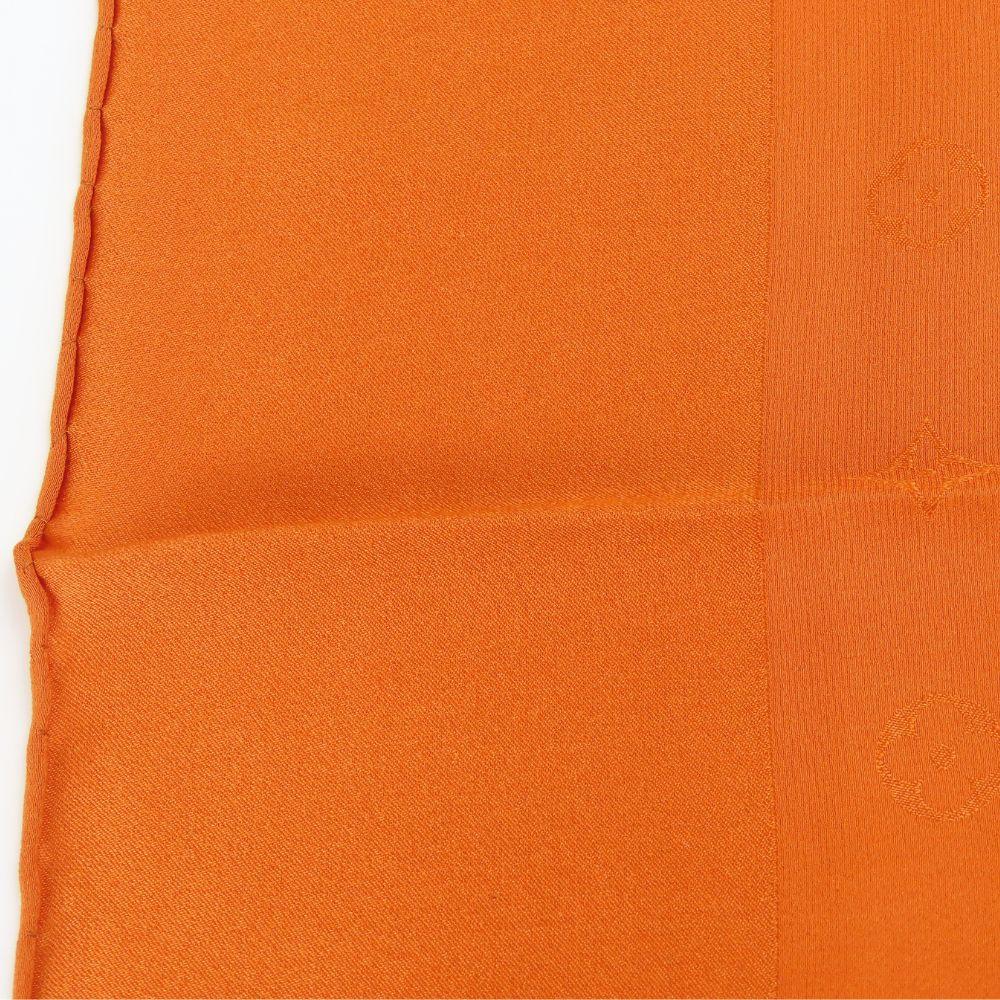 Used LOUIS VUITTON scarf Carre Monaco silk Orange Accessories