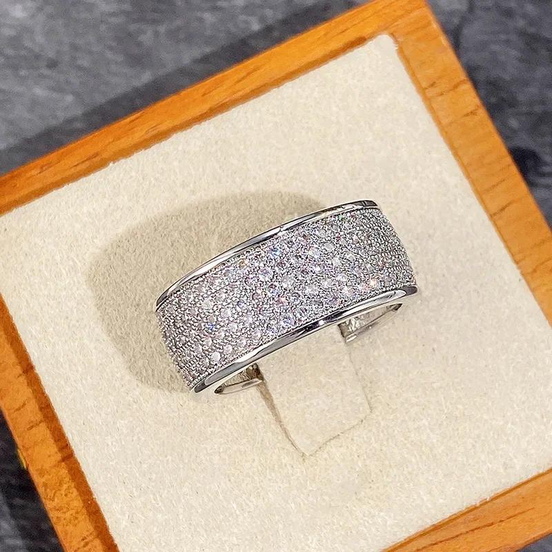 European And American Temperament, Five Row Diamond Ring, Personality, Simplicity, Fashion, Universal Jewelry For Men  Women