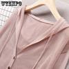 Summer Knitted Cardigan Jacket Women's Hooded Tops Ice Silk Thin Section Hollow Sunscreen Cardigan
