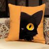 Black Cat Yellow Pillow Case Pillowcase, Double-sided Printed, Sofa Cushion, Bedroom Headboard Pillow