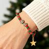 Festival Santa And Snowman Designs Soft Clay Beaded Bracelet 18cm Adjustable Length 3 Unique Styles Lightweight Jewelry