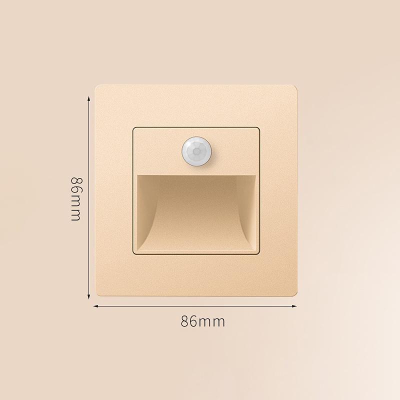 Simple LED Night Lamp Intelligent Sensing Wall Light Embedded Indoor LED Step Light for Hallway Staircase Decorative Lighting