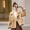Fleece fur integrated coat women's new small winter new imitation lamb wool short thickened locomotive cotton clothes