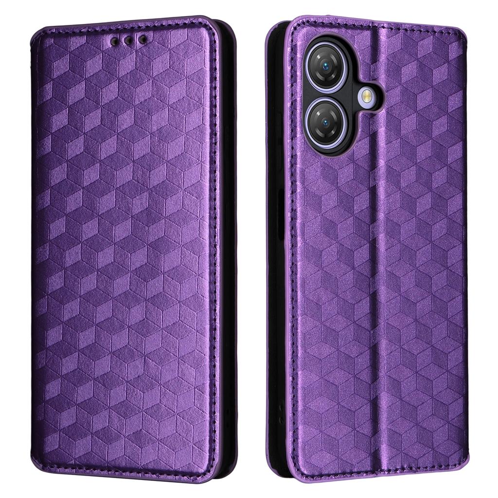 For Ulefone Note 21 Case Wallet Rhombus Imprinted Leather Phone Cover