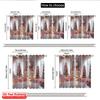 2pcs 2D flat printing Christmas Drapes Pink fireplace Machine Washable Fabric Without Electricity Spring Party & Holiday Decor