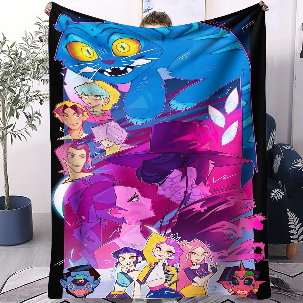 K-Pop Demon Hunters Printed Blanket Girls Boys Plush Throw Blanket Sofa Blankets Warm Birthday Gifts For Girls Huntrix Blankets
