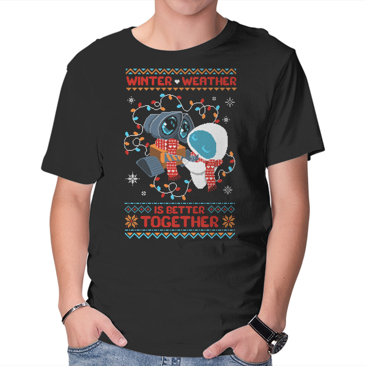 Unisex Crew Neck T-Shirt Winter Weather Is Better Together Graphic Short Sleeve Casual Tee XL