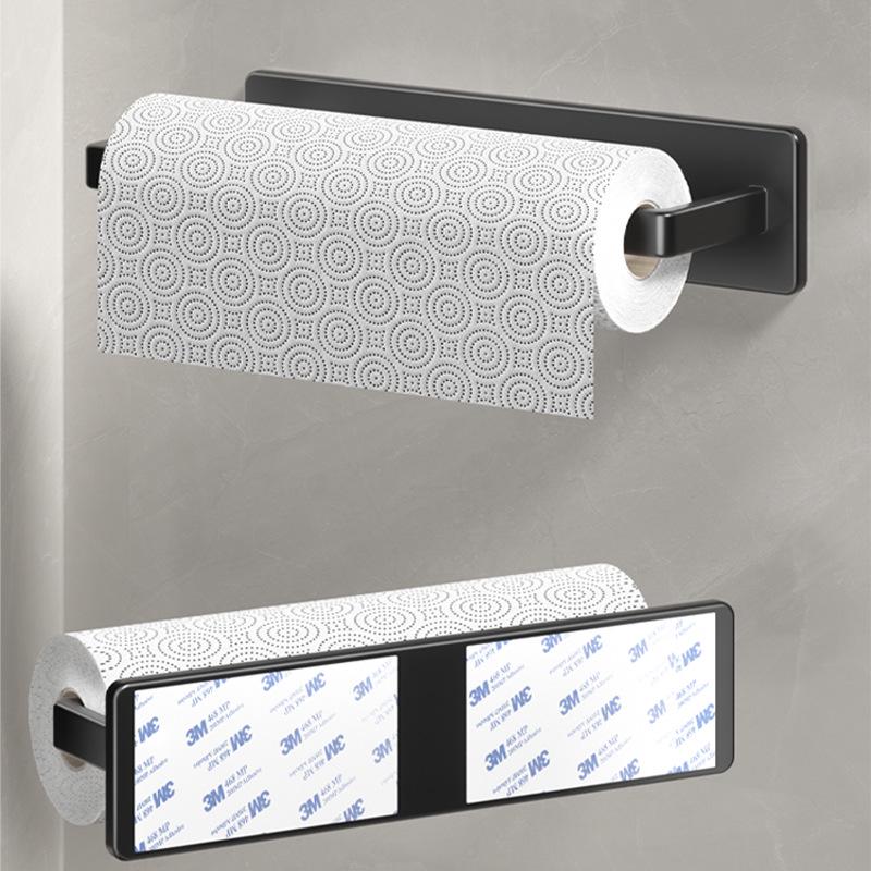 Wall-Mounted Kitchen Paper Towel Holder and Storage Rack