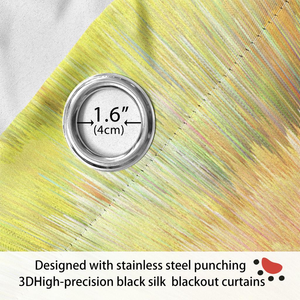 1PC High Blackout Polyester Curtain, Left and Right Circulation Double-sided Matte, Perforated, Multi-color Radial Pattern