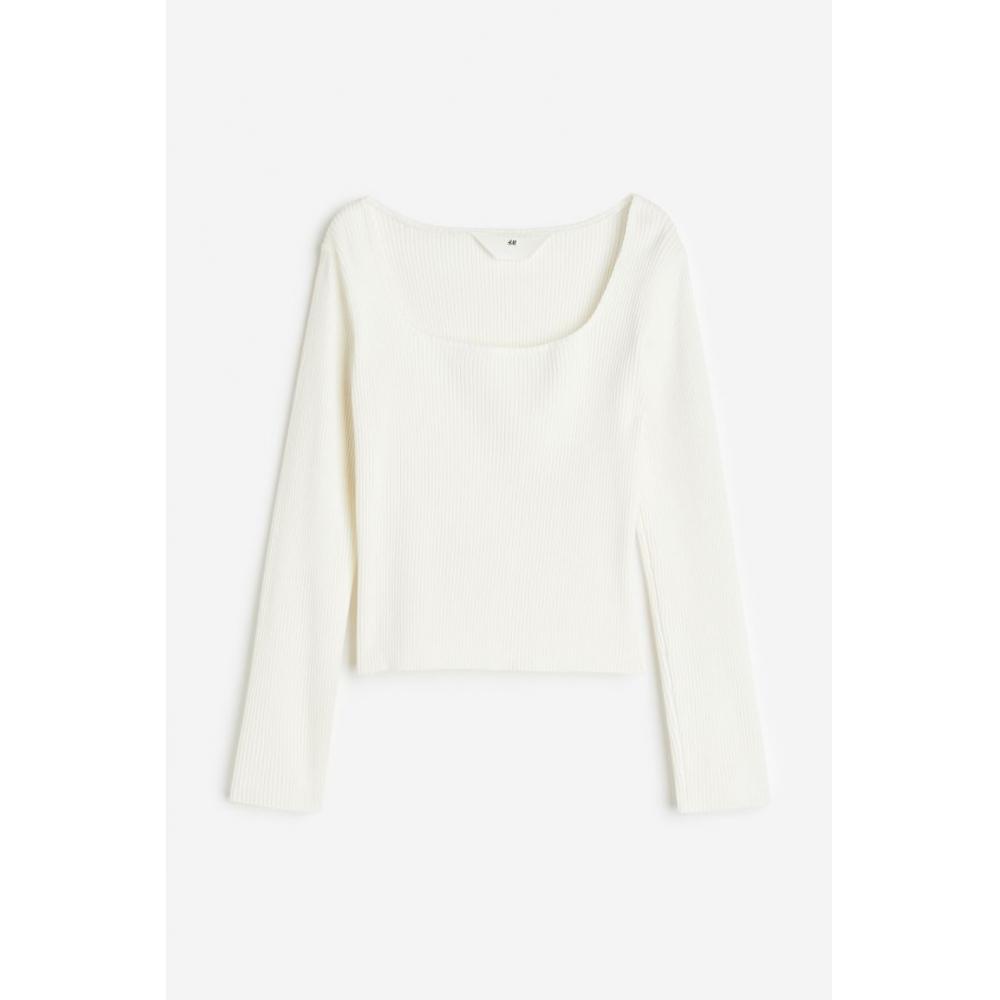 

Свитер в рубчик HM белый