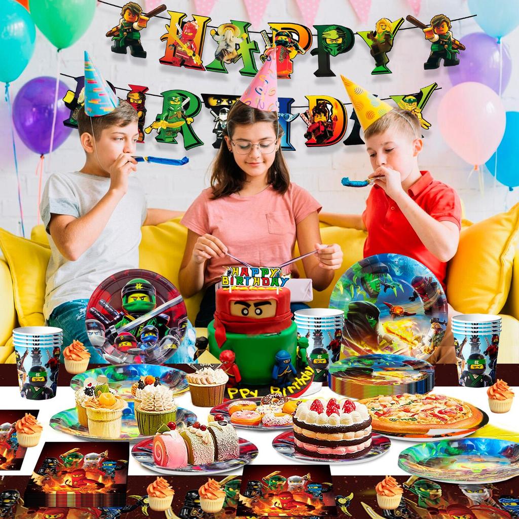 Set Teller und Tassen Ninja Thema Dekoration Geburtstag Ninja Party Dekoration Geburtstagsdeko