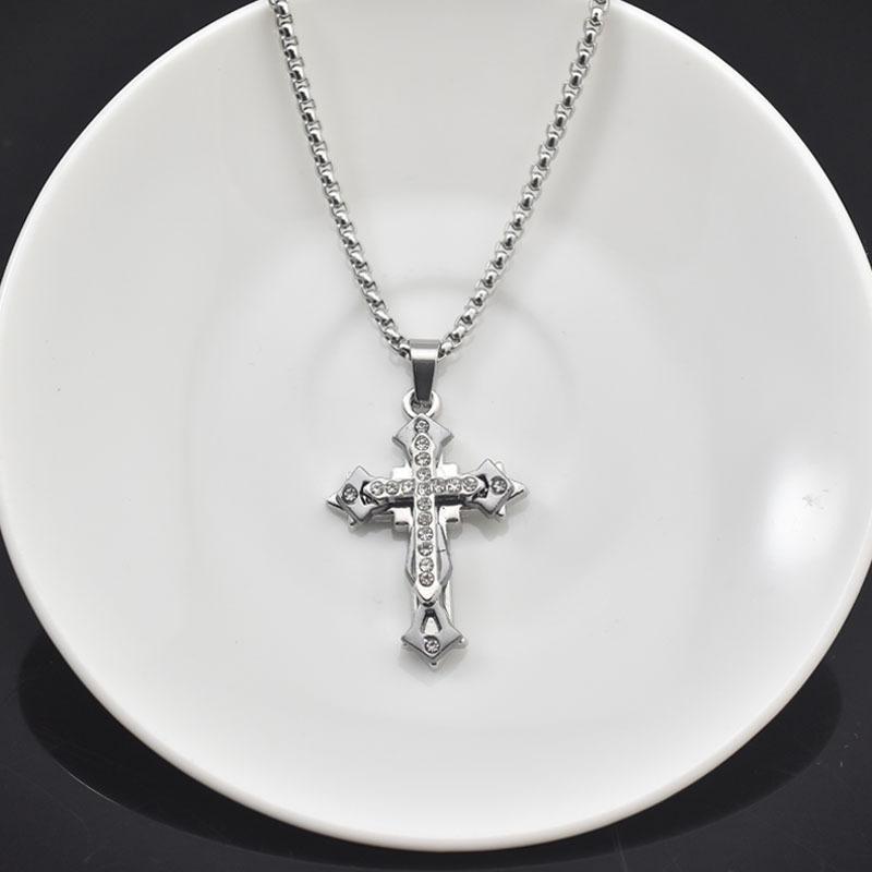 Nationale Modemarke Cross Damen und Herren Retro Paar Design Mode Choker Halskette Anhänger
