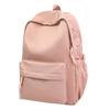 Girls' Solid Color Backpack Junior High School Students Lightweight Schoolbag Large Capacity Backpack