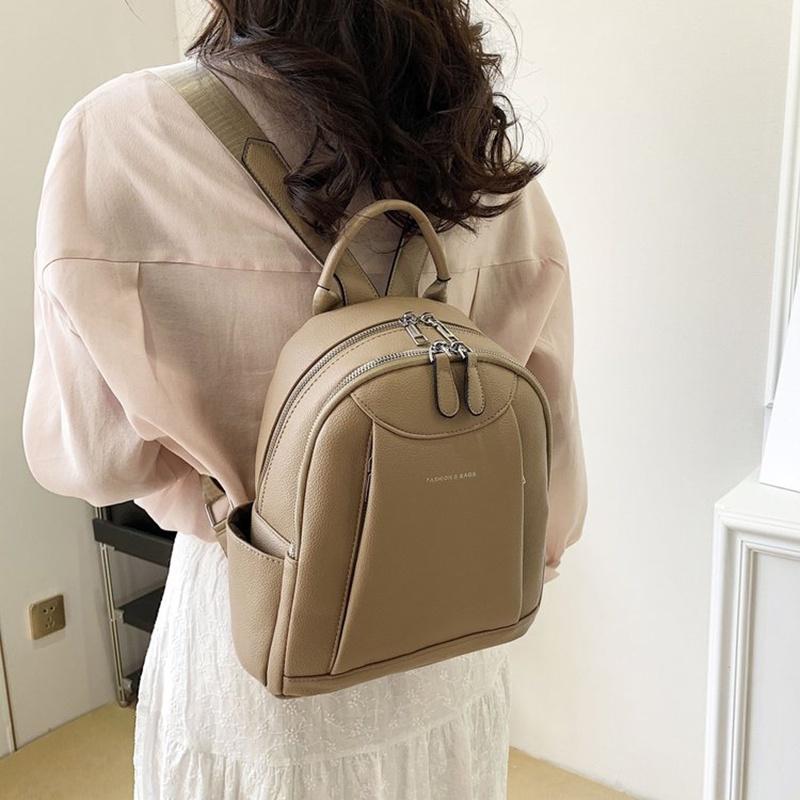 IELGY Women's All-match Korean Style Fashion Large-capacity Casual Lychee Pattern Backpack