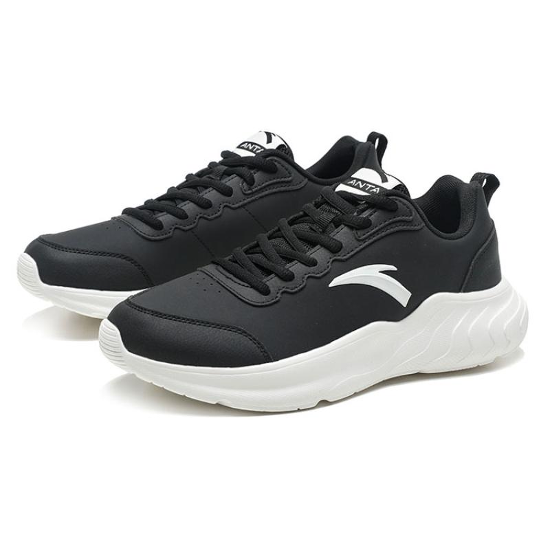 Anta Running Collection Slip-Resistant Breathable Low-Top Running Shoes Men's Black White Sneakers 912345527-5