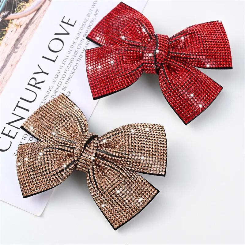Neue Glitzernde Strass Schleife Haarnadel Haar Accessoires Mode Haarspangen für Damen Mädchen Vintage Spangen Pferdeschwanzhalter Kopfschmuck
