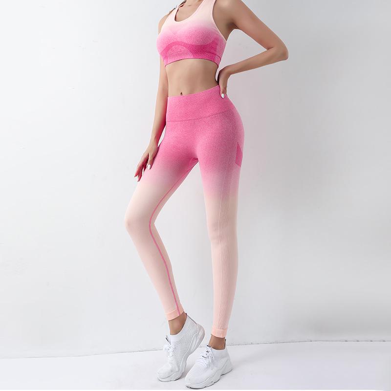 Summer Gradient High-Waist Yoga Leggings: Butt-Lifting, Tight-Fit Sports Training Pants