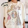 Camiseta Vintage Bela Adormecida Aquarela Cor Conforto, Camiseta Aurora Era Uma Vez Um Sonho, Camiseta de Férias da Disney, Camiseta Familiar Castelo da Princesa