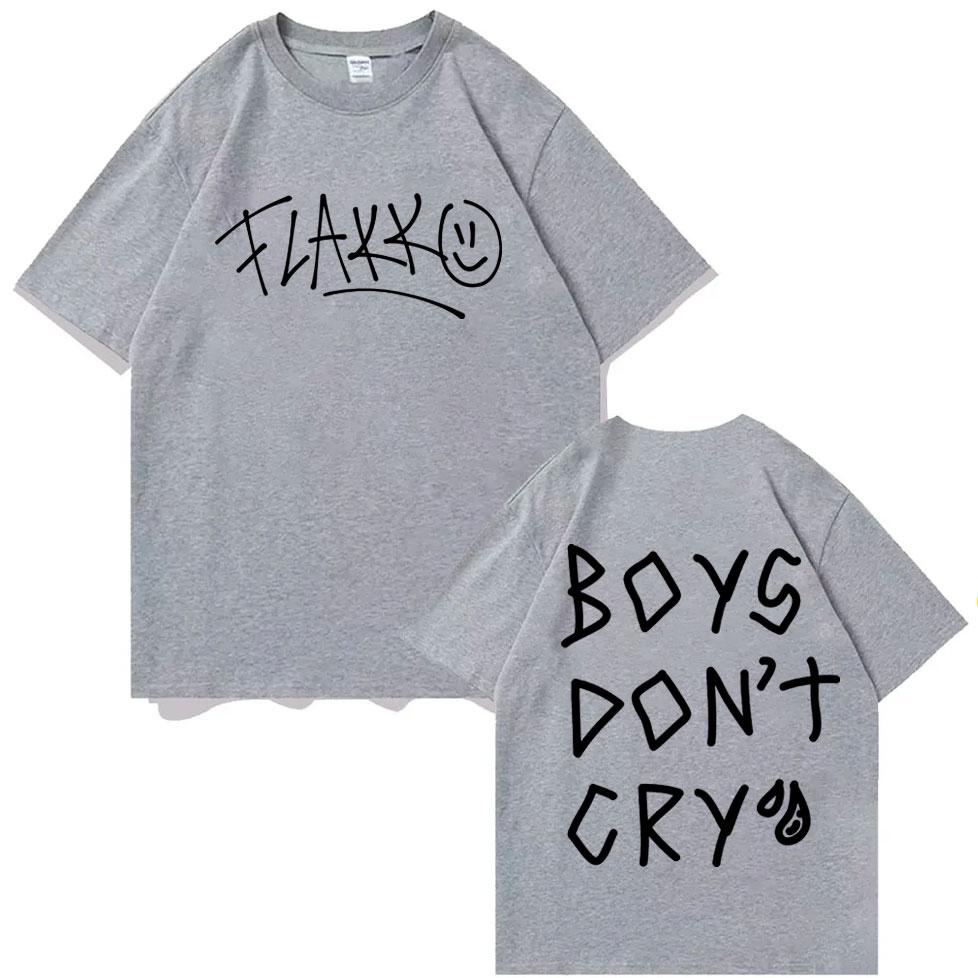 Rels B Flakk Smile Tshirt Boys Dont Cry Letter Print T Shirts Fashion Casual Oversized Short Sleeve Tshirts Unisex Streetwear