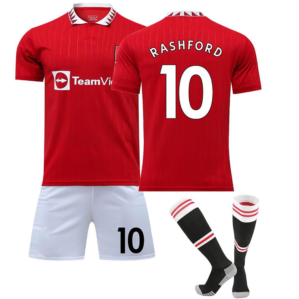 22/23 Manchester-United Home Football Jerseys Shorts Socks Set New  Shorts Socks Adult Sizes Outfits