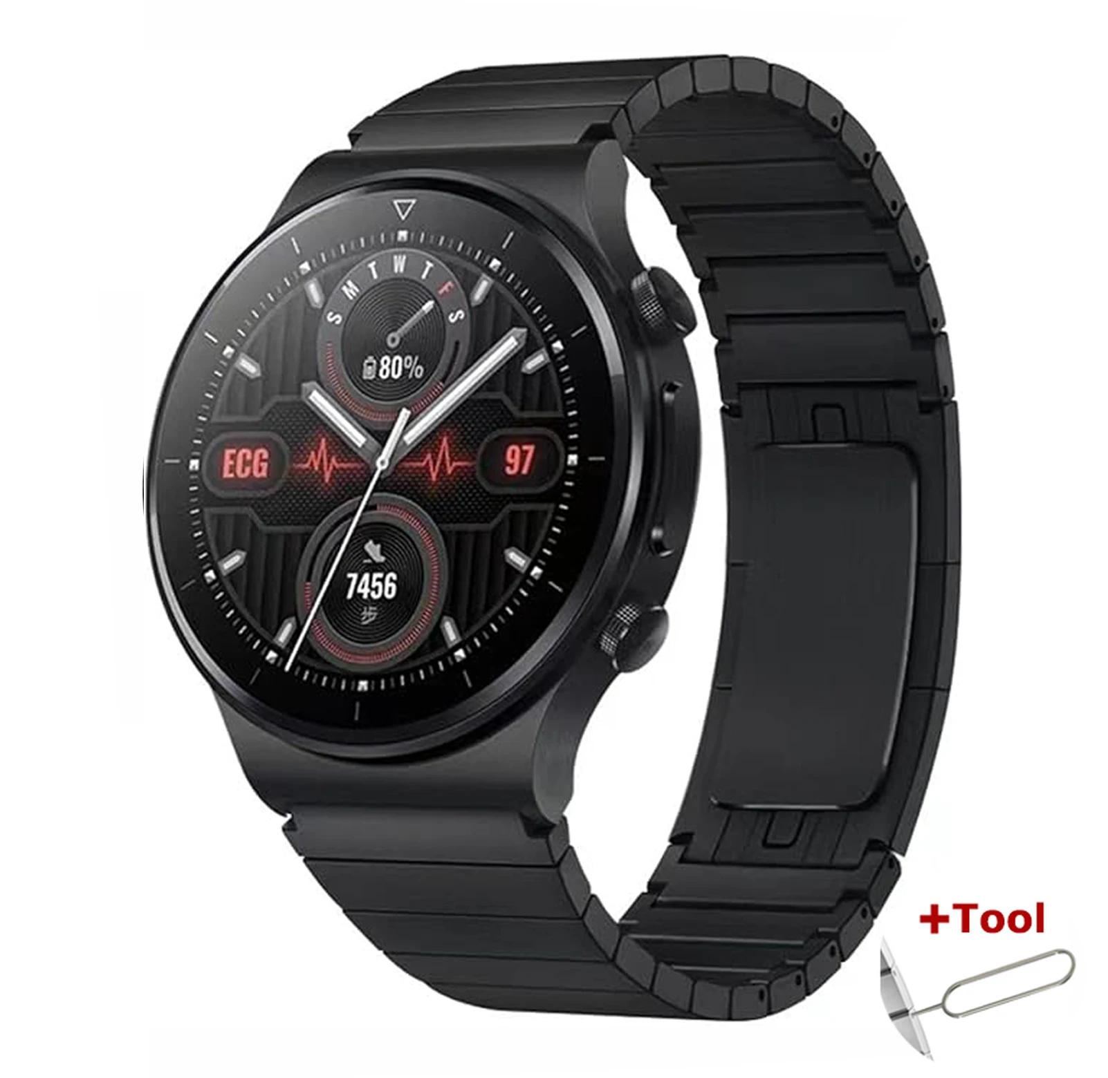 

Браслет из нержавеющей стали для Huawei Watch GT 4 46 мм 2e 3 pro 42 мм Ремешок для Samsung Galaxy 3 45 мм для Amazfit GTR 47 мм Ремешок 22 мм for Amazfit Pace чёрный