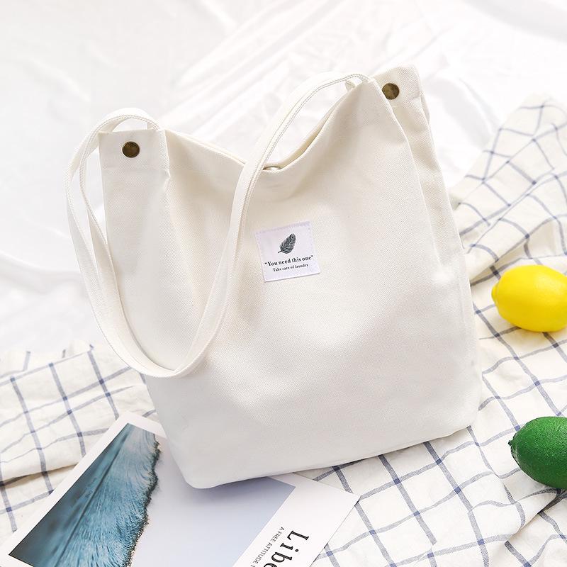 Spring new literary and fashion bags women s simple canvas bags large-capacity handbags shoulder bags shopping bags белый
