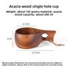 DIY Walnut Wooden Milk Cup Acacia Wood Salad Cup Solid Wood, Creative Mug with Handle Coffee Mug