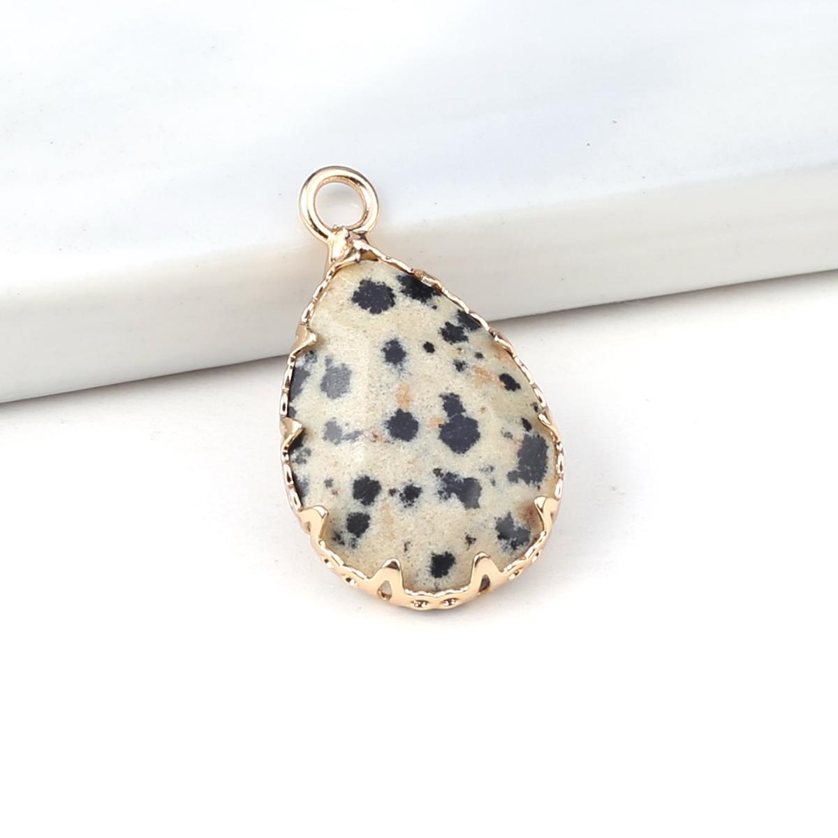 

2 шт., небольшой кулон из натурального камня, граненый кулон в форме капли для изготовления ювелирных изделий, ожерелье, серьги, аксессуар для браслета 2Pcs/Speckled Stone