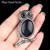 1Pc, Halloween Owl Shape Reiki Healing Crystal Pendant Brooch Pin, Unique Dual Purpose Design, for DIY Unisex Necklace Accessories or Hanging Clothes