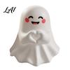 Cute Ghost Pen Holder Halloween Holder Mini Figurine Desk Decor Funny Decor Pencil Stand Ornament Creative Office Organizer Gift for Friends