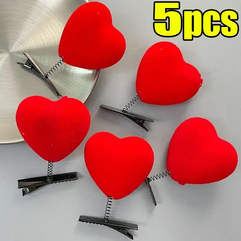 

5-50pcs 3D Peach Heart Spring Hairclips for Students 2026 Valentine s Day Love Hair Hoop Children s Cute Hair Clip Headpiece