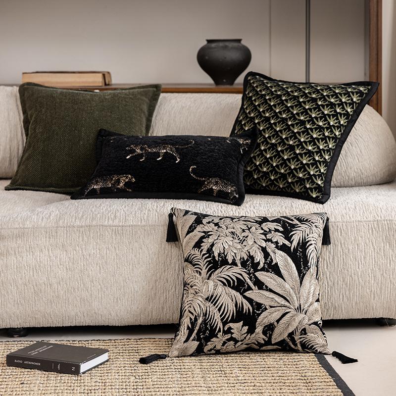 Nordic Style Jacquard Embroidered Pillowcover Hotel Home Sofa Cushion Cover Living Room Bedroom Bedside Pillow Covers Zipper Is Easy To Disassemble