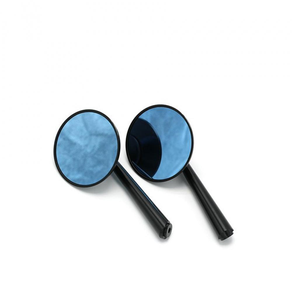 2X 81.5Mm Motorcycle Rear View Mirror Side Mirror Anti-Glare Blue Cnc Aluminum