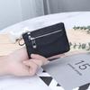 Genuine Leather Change Purse Women's Short Small Thin Zipper Top Layer Cowhide Coin Key Storage