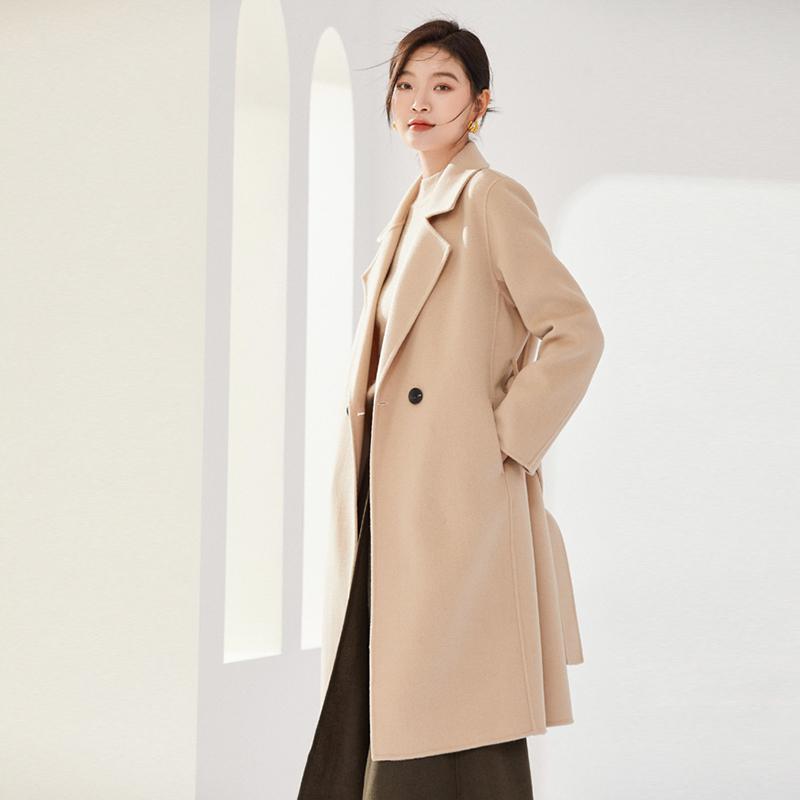 100% Wool Women Coat MODERN NEW SAGA Autumn Wool Long Jacket Handmade Pea Coat Winter Warm Wool Overcoat
