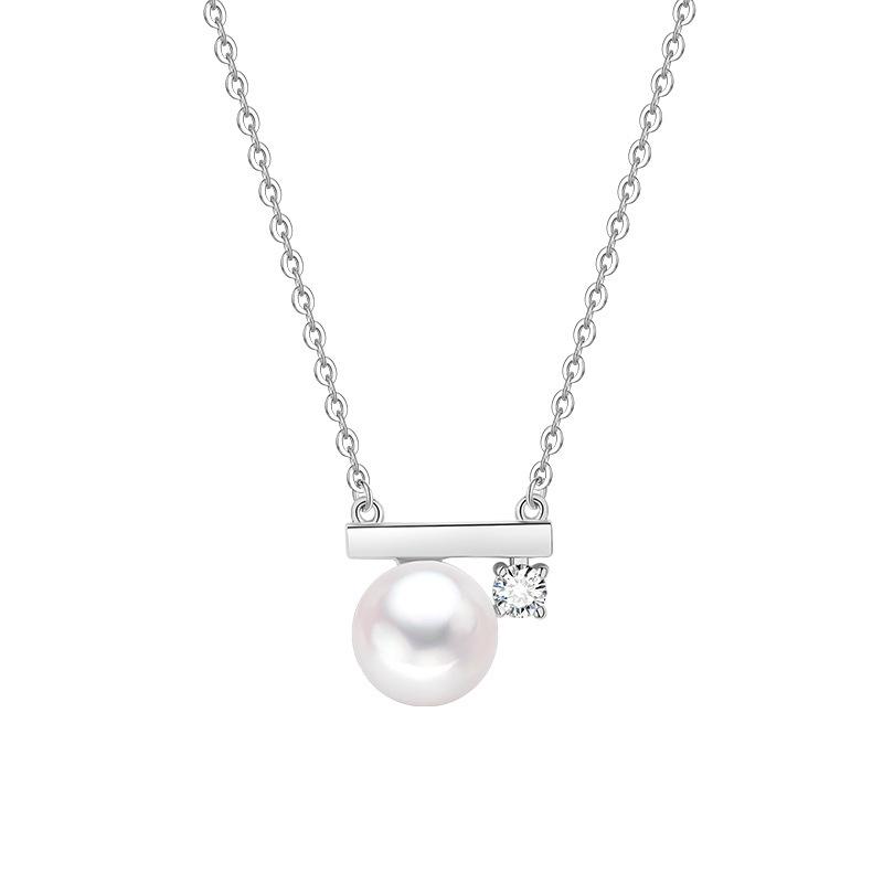 

Ожерелье с балансиром из стерлингового серебра 925 пробы для женщин, легкое роскошное ожерелье с жемчугом и темпераментом, легкая роскошная цепочка на ключицы