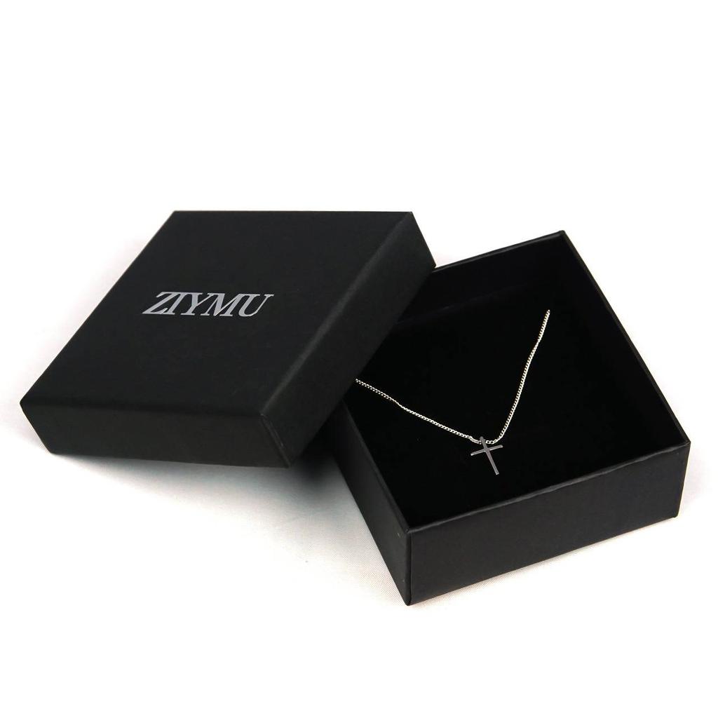 [ZIYMU] Mini Cross Necklace Rosary Crucifix Pendant Chain Sterling Silver 925 Women's 40cm Zm-p-002