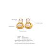 Eetit Delicate Shiny Cubic Zirconia Geometric Stud Earrings 18K Golden Plated Stainless Steel High Quality Waterproof Jewelry