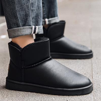 Classic Men's Leather Snow Boots Thickened and Velvet Cold-proof Shoes Men's Warm and Waterproof Foot Boots Winter Cotton Shoes