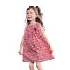 ASK JUNIOR Girls' Plaid Color-Block French Sleeveless Princess Dress