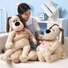 Adorable Standing Dog Plush Toy With Bow Tie And Rope Soft Pp Cotton Stuffed Animal