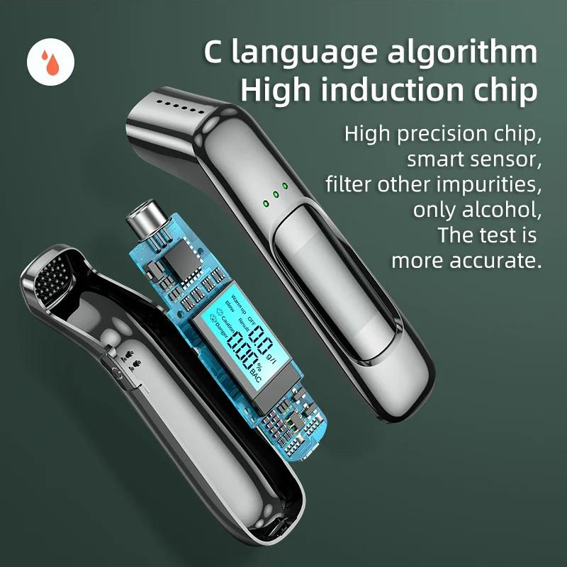 Non-Contact Portable Alcohol Tester with LED Digital Display Alcoholmeter Alcohol Tester Accuracy Breathalyzer Diagnostic Tools