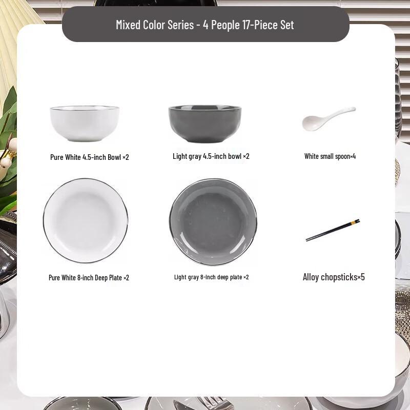 Zhishi Keramik 8-teiliges Geschirrset für 2