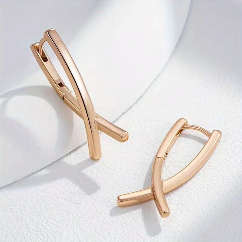 Orecchini Pendenti a Croce Geometrici a V alla Moda per Donne Orecchini Color Oro Vintage Gioielli Regali