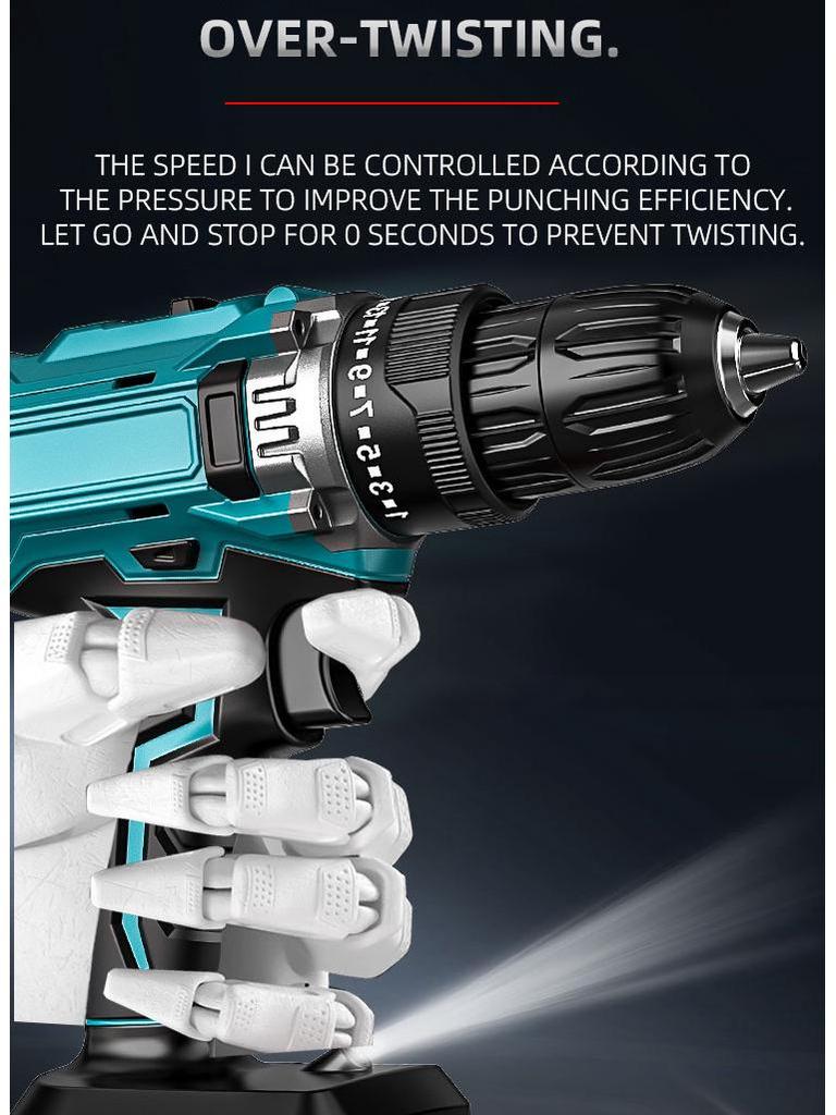 21V Cordless Handheld Drill & Electric Screwdriver with Multifunctional Impact for Home Renovation