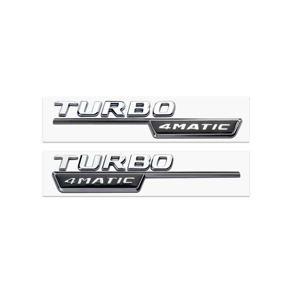 

GLC GLB 2pcs/set Turbo 4MATIC Badge Stickers 2014-2016 TURBO 4MATIC Letters Emblem For Mercedes Benz W124 W204 W205 W210 W211 W