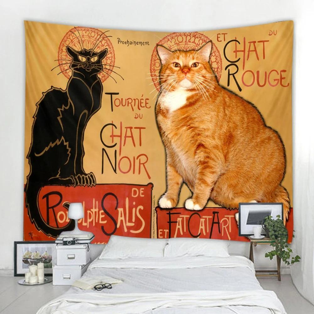 Wanddekoration Zuhause Wandteppich Lustige Katze Hintergrund Hängestoff Büro Wohnzimmer Wandteppich