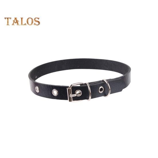 Men Necklace Vintage Punk Style Adjustable Faux Leather Solid Color Bukle Pin Neck Belt Party Club Choker Adult Jewelry