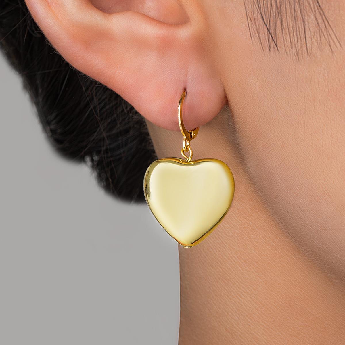 

Bohemian style long CCB peach heart pendant necklace earrings simple and versatile women s jewelry set