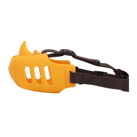 

Silicone Dog Muzzle Rhino Design Soft Basket Muzzle with Adjustable Strap Funny Dog Muzzle to Prevent Biting Barking Chewing for Small Medium Large S